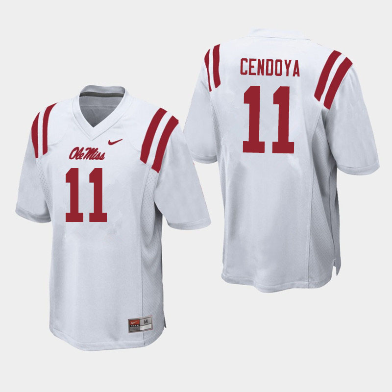 Jacob Cendoya Ole Miss Rebels NCAA Men's White #11 Stitched Limited College Football Jersey ZIX2758SK